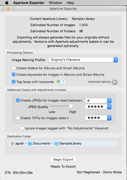 exporter for aperture