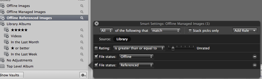 AE Displays Warning - Offline images detected in Aperture